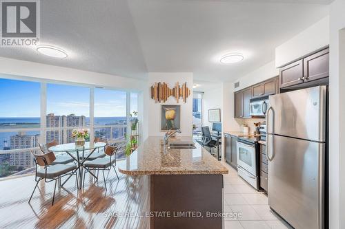 3611 - 30 Grand Trunk Crescent, Toronto, ON - Indoor Photo Showing Kitchen With Stainless Steel Kitchen With Double Sink