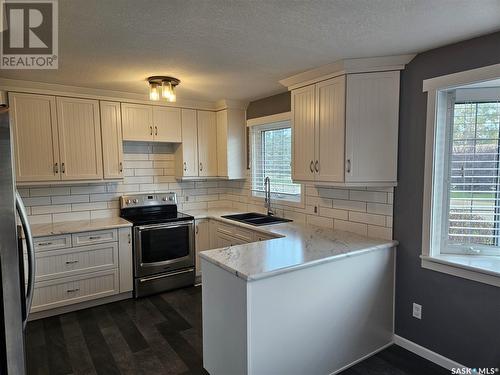 14 Macrae Bay, Carlyle, SK - Indoor Photo Showing Kitchen With Double Sink