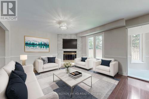 125 Hollingham Road, Markham, ON - Indoor Photo Showing Living Room With Fireplace