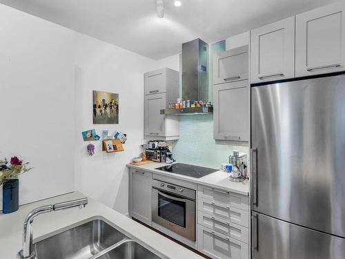 Kitchen - 102-61 Rue Bélanger, Montréal (Rosemont/La Petite-Patrie), QC - Indoor Photo Showing Kitchen With Double Sink