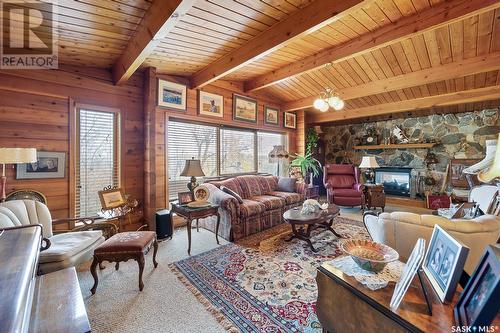 Ripplinger Acreage, Lumsden Rm No. 189, SK - Indoor Photo Showing Living Room With Fireplace