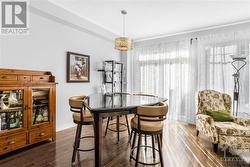 Dining area with patio doors to rear yard - 