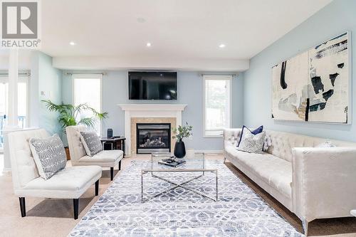 1218 Leslie Drive, Innisfil, ON - Indoor Photo Showing Living Room With Fireplace