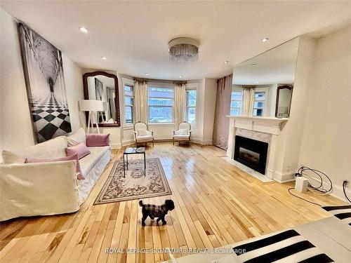 Main-220 Rose Park Dr, Toronto, ON - Indoor Photo Showing Living Room With Fireplace