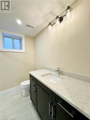 Basement 3pc bath with Quartz tops - 15 Nyah Court, Tiverton, ON - Indoor Photo Showing Bathroom