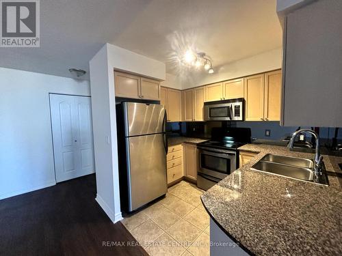 711 - 4080 Living Arts Drive, Mississauga, ON - Indoor Photo Showing Kitchen With Stainless Steel Kitchen With Double Sink