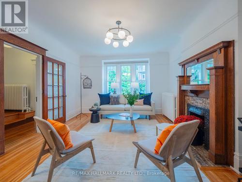 7 Playter Crescent, Toronto, ON - Indoor Photo Showing Living Room With Fireplace