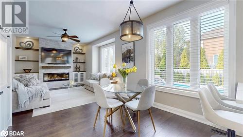 2187 Austin Court, Burlington, ON - Indoor Photo Showing Dining Room With Fireplace