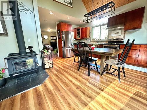 3240 Barriere South Road, Barriere, BC - Indoor Photo Showing Dining Room With Fireplace