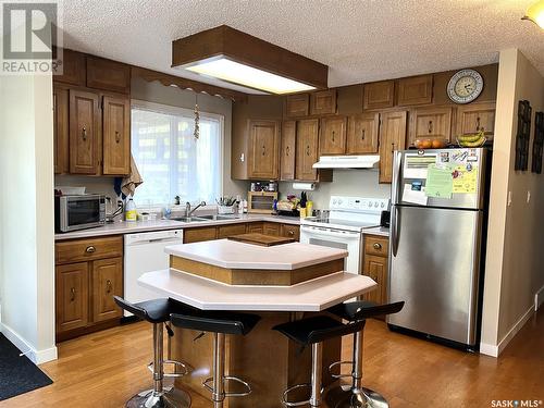 32 Stack Crescent, Meadow Lake, SK - Indoor Photo Showing Kitchen With Double Sink