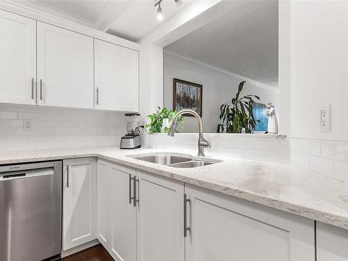 308-2311 Mills Rd, Sidney, BC - Indoor Photo Showing Kitchen With Double Sink