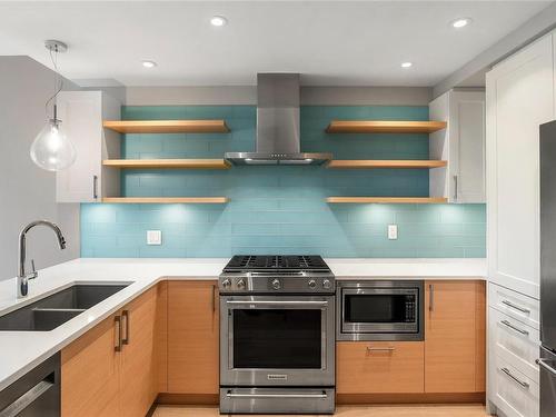 208-1820 Maple Ave South, Sooke, BC - Indoor Photo Showing Kitchen With Stainless Steel Kitchen With Double Sink With Upgraded Kitchen