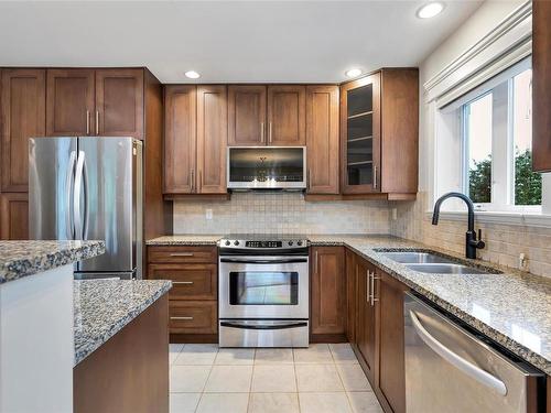 202-535 Heatherdale Lane, Saanich, BC - Indoor Photo Showing Kitchen With Stainless Steel Kitchen With Double Sink With Upgraded Kitchen