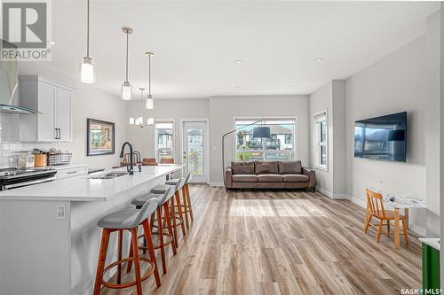 55 619 Evergreen Boulevard, Saskatoon, SK - Indoor Photo Showing Kitchen With Double Sink With Upgraded Kitchen