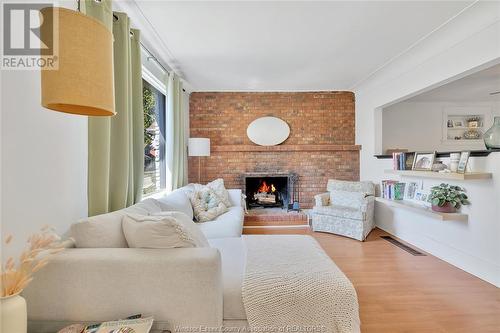 1574 Hall, Windsor, ON - Indoor Photo Showing Living Room With Fireplace