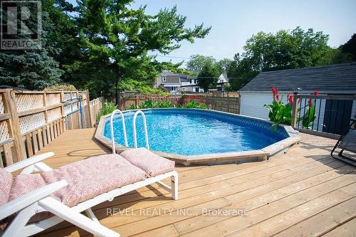 59 Lansdowne Avenue, Brantford, ON - Outdoor With Above Ground Pool With Deck Patio Veranda With Exterior