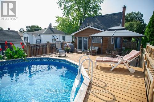 59 Lansdowne Avenue, Brantford, ON - Outdoor With Above Ground Pool With Deck Patio Veranda