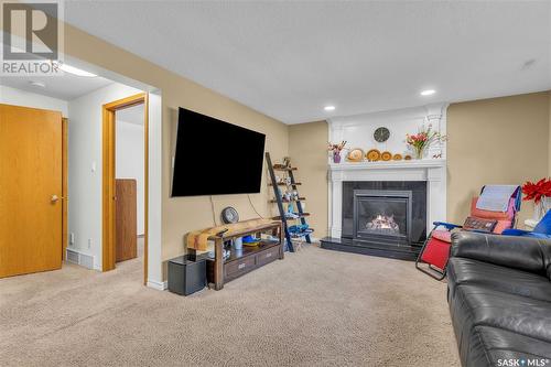 742 Cowley Road, Saskatoon, SK - Indoor Photo Showing Living Room With Fireplace