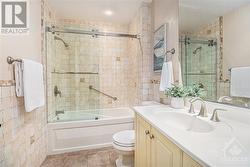 Gorgeous tile in this updated main bathroom - 