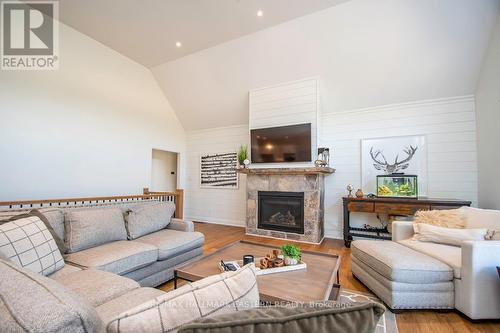 115 Hall Drive, Galway-Cavendish And Harvey, ON - Indoor Photo Showing Living Room With Fireplace