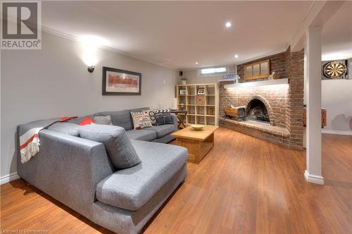 80 Manor Drive, Kitchener, ON - Indoor Photo Showing Living Room With Fireplace