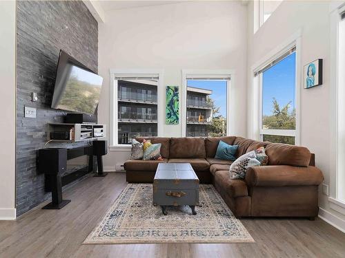 401-662 Goldstream Ave, Langford, BC - Indoor Photo Showing Living Room With Fireplace