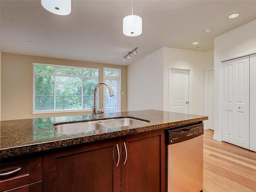 205-608 Fairway Ave, Langford, BC - Indoor Photo Showing Kitchen With Double Sink