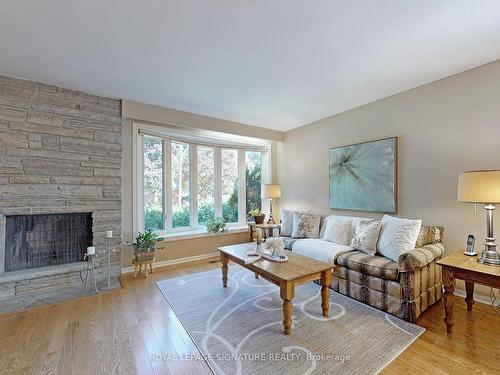 26 Ravencliff Cres, Toronto, ON - Indoor Photo Showing Living Room With Fireplace