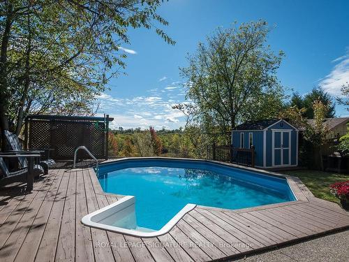 20 Rachlin Dr, Halton Hills, ON - Outdoor With Above Ground Pool With Deck Patio Veranda With Backyard