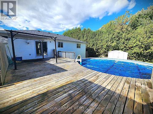 15 Sarah Crescent, Kawartha Lakes, ON - Outdoor With Above Ground Pool With Deck Patio Veranda