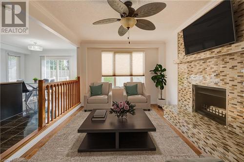 95 Sprucedale Crescent, Kitchener, ON - Indoor Photo Showing Living Room With Fireplace