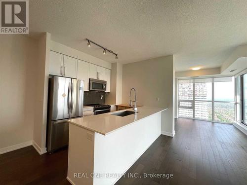 3310 - 4011 Brickstone Mews, Mississauga, ON - Indoor Photo Showing Kitchen With Stainless Steel Kitchen