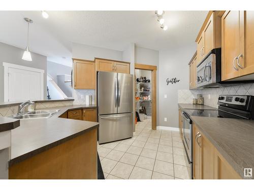 21906 94A Av Nw, Edmonton, AB - Indoor Photo Showing Kitchen With Stainless Steel Kitchen With Double Sink