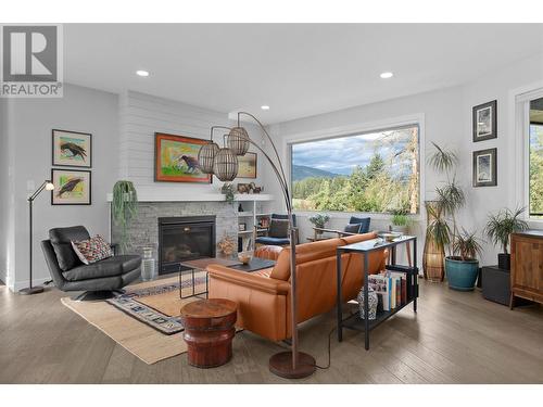 2435 Okanagan Street Unit# 5, Armstrong, BC - Indoor Photo Showing Living Room With Fireplace