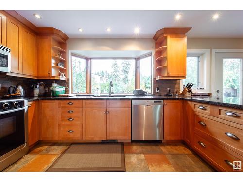 15006 Rio Terrace Dr Nw, Edmonton, AB - Indoor Photo Showing Kitchen With Stainless Steel Kitchen