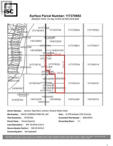 Johnson Land, Corman Park Rm No. 344, SK 