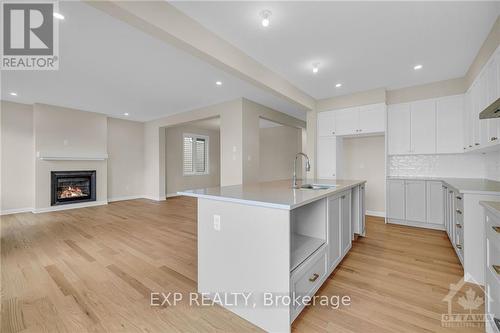 201 Elsie Macgill Walk, Ottawa, ON - Indoor Photo Showing Kitchen With Fireplace