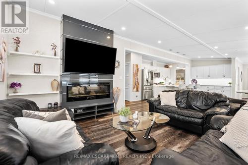 4449 Milburough Line/ 8 Poplar Street, Burlington, ON - Indoor Photo Showing Living Room With Fireplace