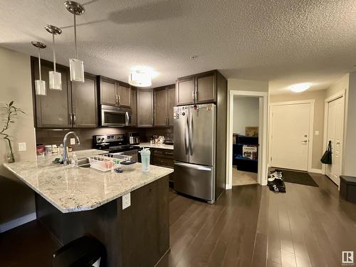 #210 2207 44 Av Nw, Edmonton, AB - Indoor Photo Showing Kitchen With Stainless Steel Kitchen With Double Sink With Upgraded Kitchen