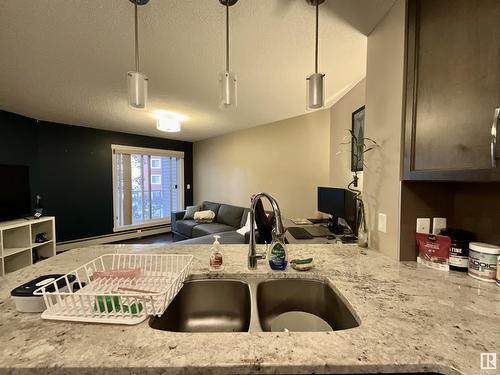 #210 2207 44 Av Nw, Edmonton, AB - Indoor Photo Showing Kitchen With Double Sink