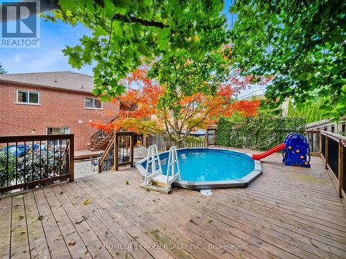 160 Carlyle Crescent, Aurora, ON - Outdoor With Above Ground Pool With Deck Patio Veranda With Exterior