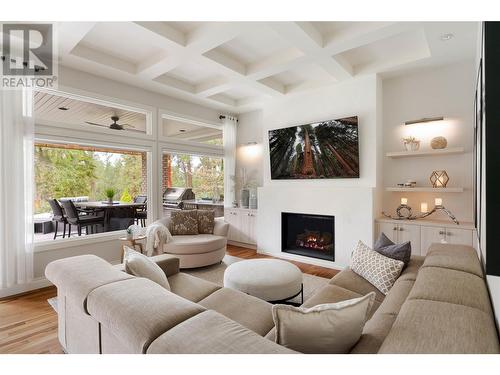 4480 Gallaghers Forest S, Kelowna, BC - Indoor Photo Showing Living Room With Fireplace