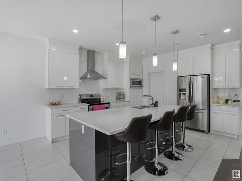 272 Fraser Wy Nw, Edmonton, AB - Indoor Photo Showing Kitchen With Stainless Steel Kitchen With Double Sink With Upgraded Kitchen