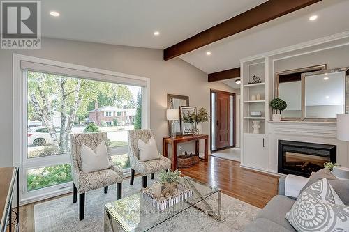 380 Duncombe Drive, Burlington, ON - Indoor Photo Showing Living Room With Fireplace