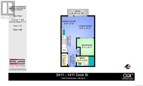 efficient floor plan - 411 1411 Cook St, Victoria, BC 