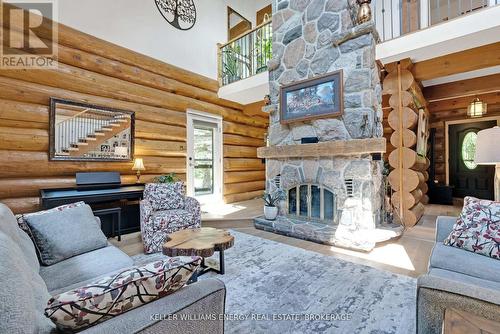 112 Farmstead Road, Kawartha Lakes (Manilla), ON - Indoor Photo Showing Living Room With Fireplace