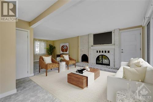 27 Dayton Crescent, Nepean, ON - Indoor Photo Showing Living Room With Fireplace