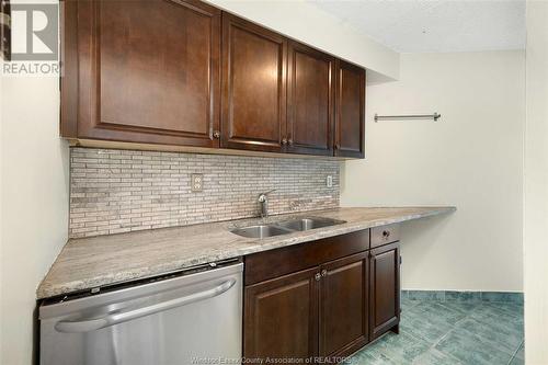 150 Park Street Unit# 3007, Windsor, ON - Indoor Photo Showing Kitchen With Double Sink