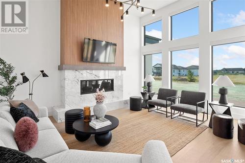 130 Willows Way, Saskatoon, SK - Indoor Photo Showing Living Room With Fireplace