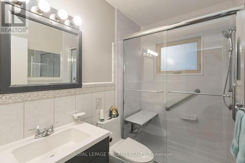 Upstairs bathroom with walk in shower - 191 Bethany Street, North Middlesex (Parkhill), ON - Indoor Photo Showing Bathroom